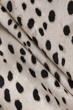 Leopard Drawstring Slit Skirt