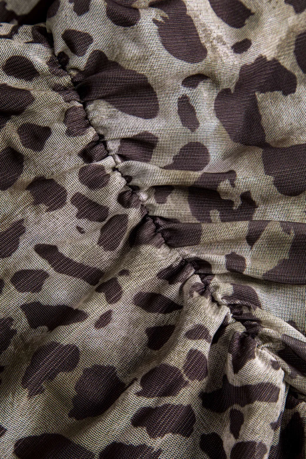 Leopard Print Asymmetrical Mesh Tank Top