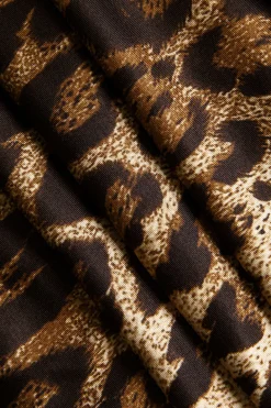 Leopard Print Backless Sleeveless Maxi Dress