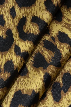 Leopard Print Lace Trim Dress Lingerie