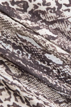 Leopard Print Mesh Long-Sleeve Top