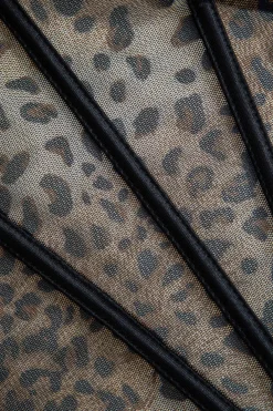 Leopard Print Mesh Sheer Cami Top