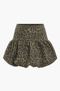 Leopard Print Ruffle Skirt