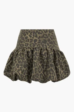Leopard Print Ruffle Skirt