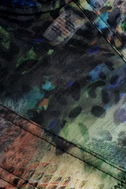 Leopard Snake Skin Print Mesh Slip Cami Top