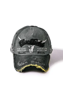 Letter Embroidery Distressed Baseball Hat