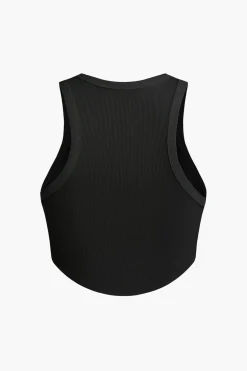 Letter Print Crop Tank Top
