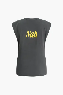 Letter Print Sleeveless T-shirt
