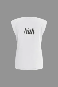 Letter Print Sleeveless T-shirt