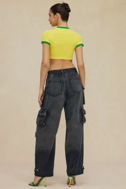 Letter Printed Crop T-shirt