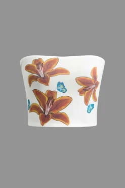 Lily Print Tube Top