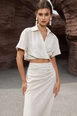 Linen Cross Crop Shirt