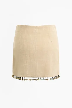 Linen Disc Tassel Skirt
