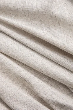 Linen Faux Leather Patchwork Long-Sleeve Shirt