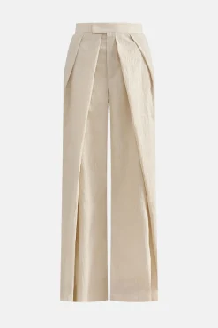Linen Pleated Wide Leg Trousers