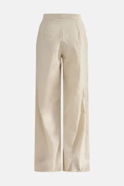 Linen Pleated Wide Leg Trousers