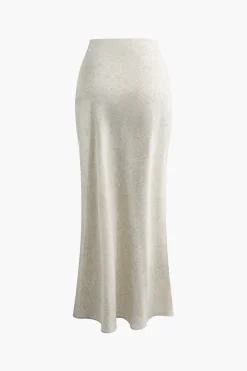 Linen Ruched Mermaid Maxi Skirt