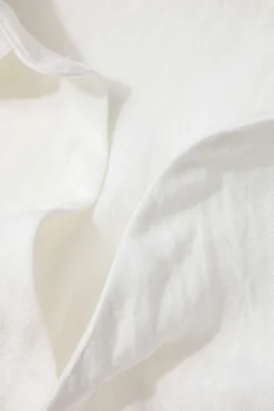 Linen-Blend Twist Long Sleeve V-neck Shirt