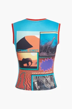 Lion Print Tank Top