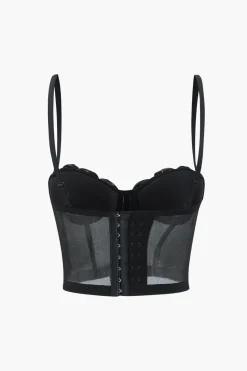 Mesh Bustier Appliques Cami Top