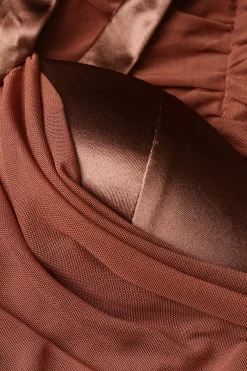 Mesh Draped Bodycon Mini Dress