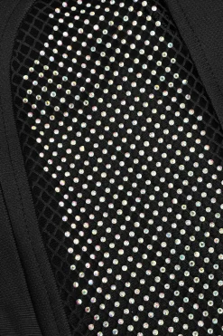 Mesh Panel Flared Leg Jumpsuit