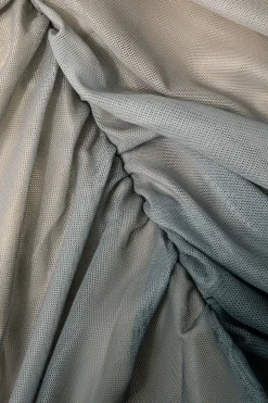 Mesh Ruched Cami Maxi Dress