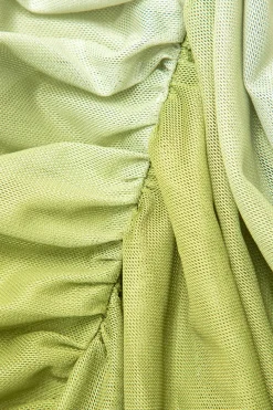 Mesh Ruched Cami Maxi Dress