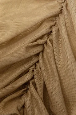 Mesh Ruched Cami Maxi Dress