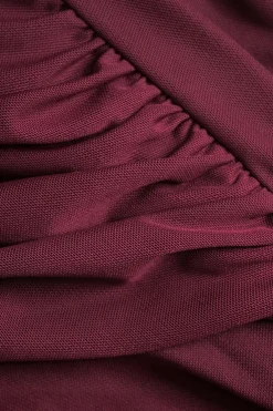Mesh Ruffle Long Sleeve Maxi Dress