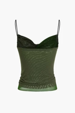 Mesh Twist Knot Cami Top