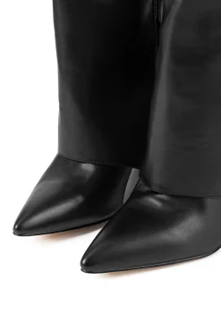 Metal Buckle Pointed Knee High Boots