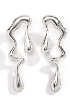 Metal Drop Asymmetrical Earrings