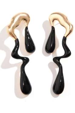 Metal Drop Asymmetrical Earrings