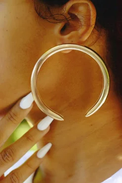 Metal Exaggerated Geometric Semicircular Earrings