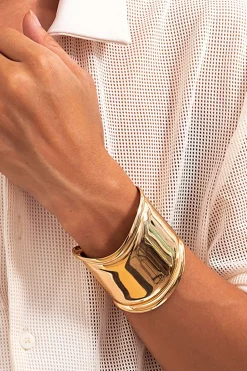 Metal Geometric Wide Bracelet