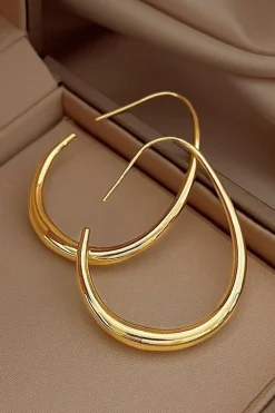 Metal Oval Earrings