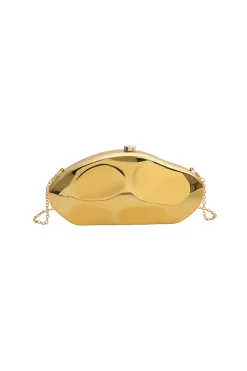 Metallic Box Shape Clutch Bag