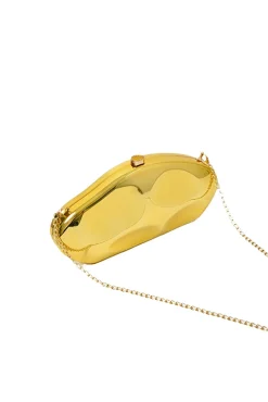 Metallic Box Shape Clutch Bag