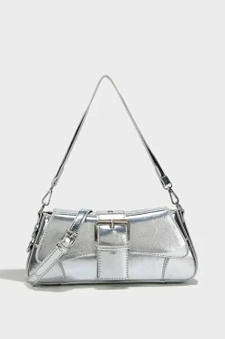Metallic Buckle Shoulder Bag