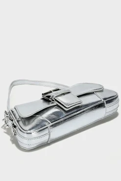 Metallic Buckle Shoulder Bag