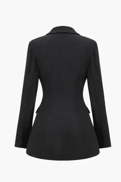 Metallic Button Asymmetrical Blazer