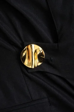 Metallic Button Asymmetrical Blazer