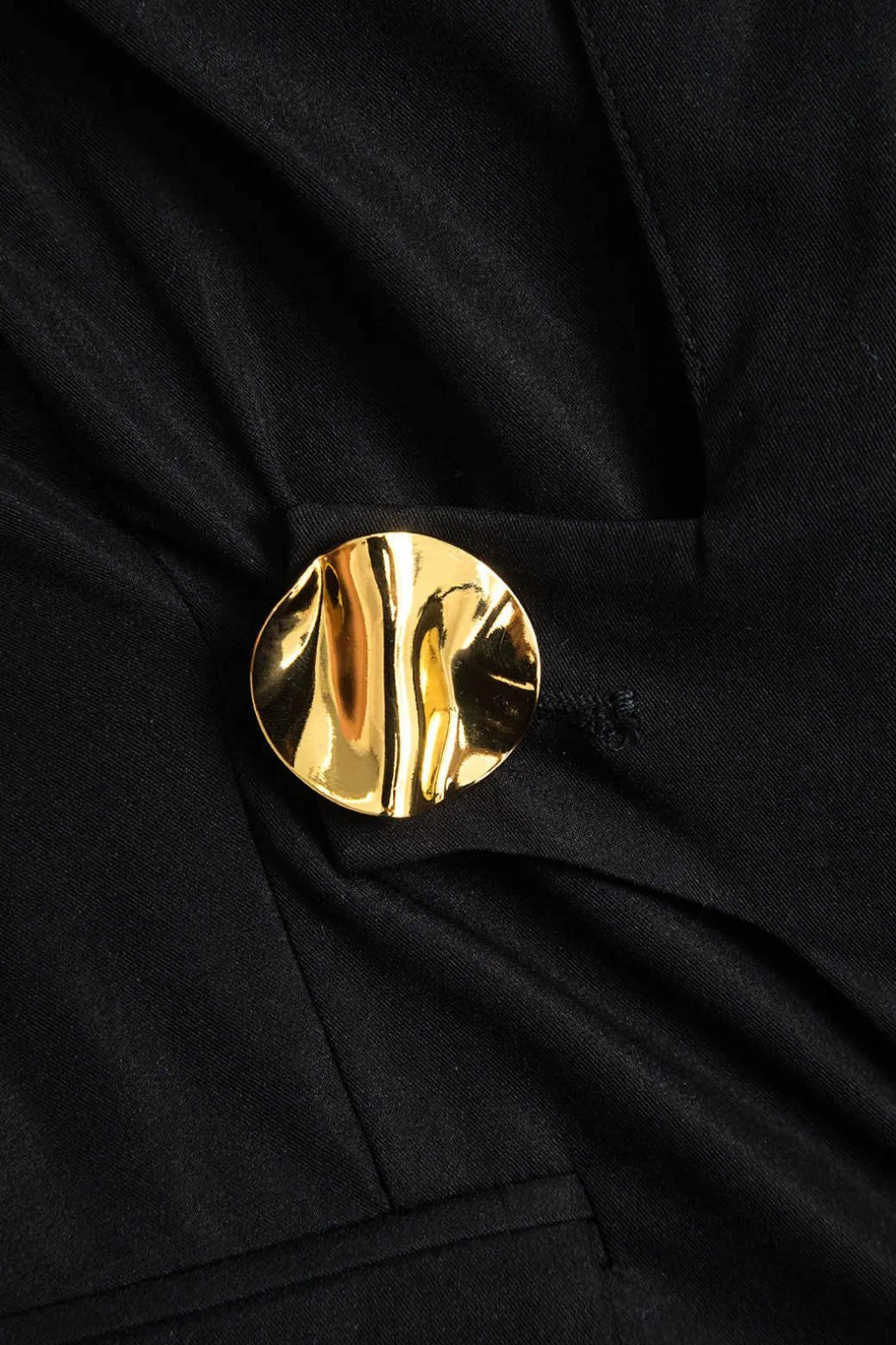 Metallic Button Asymmetrical Blazer