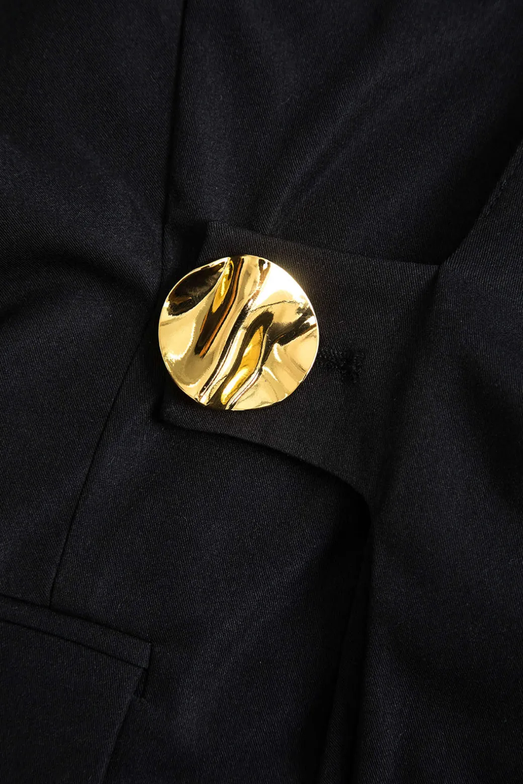 Metallic Button Asymmetrical Blazer