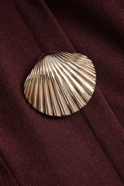 Metallic Button Sleeveless Round Neck Mini Dress