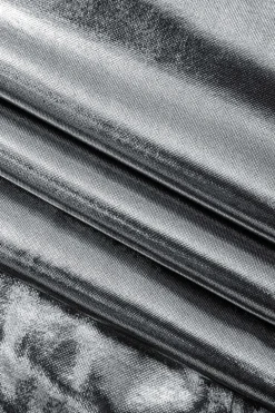 Metallic Cowl Neck Tie Backless Sleeveless Maxi Dress