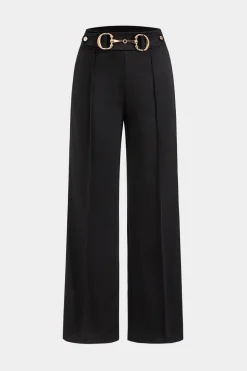 Metallic Decor Straight Leg Trousers