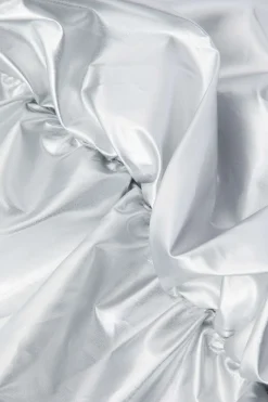 Metallic Drawstring Tube Top And Gathered Wide Leg Pants