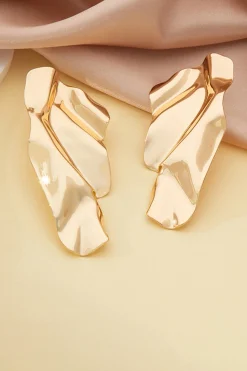 Metallic Exaggerated Wing Earrings